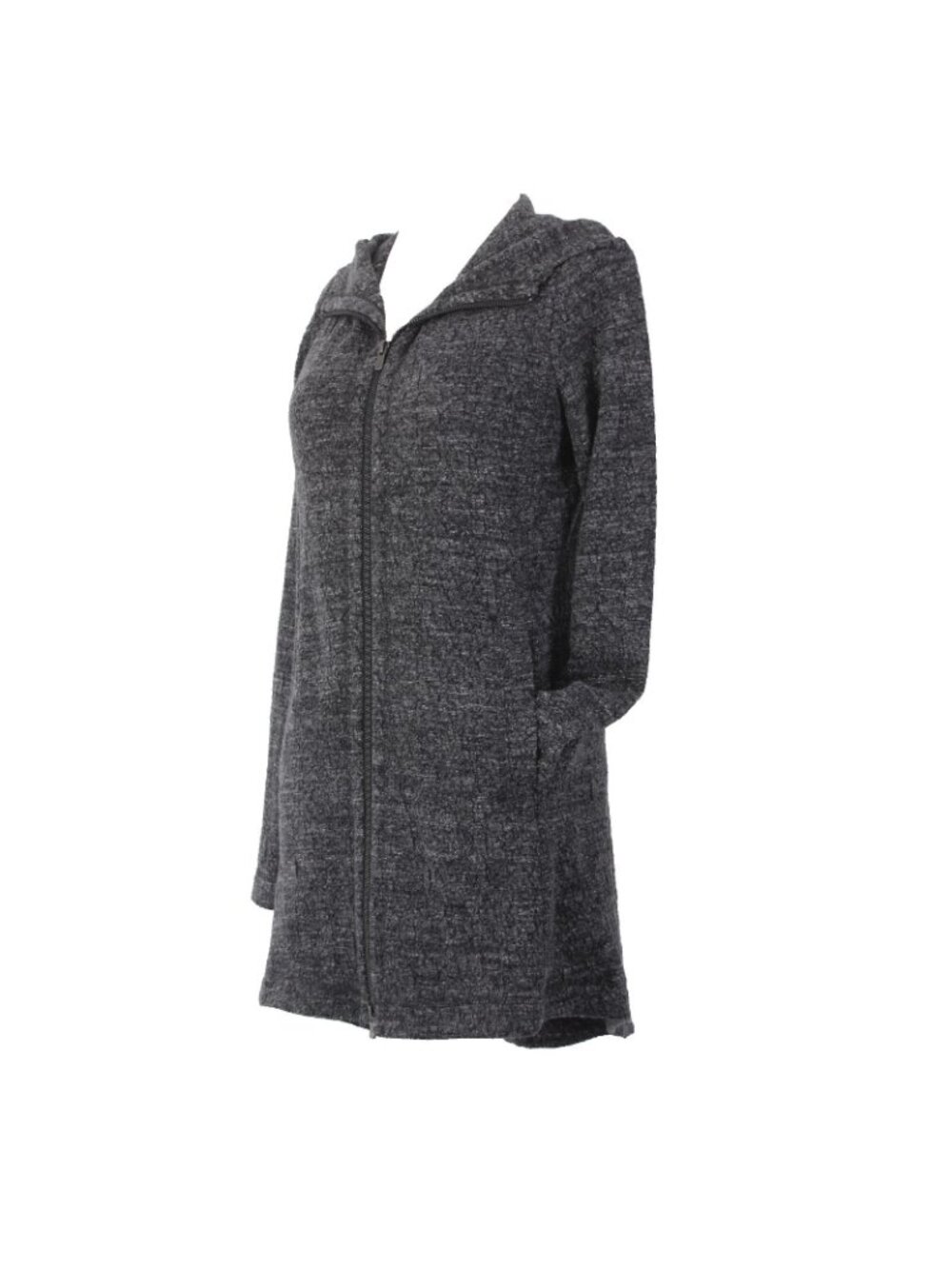 Eileen Fisher Jacket Sz XS Charcoal Black Zipper Pockets Stretch Cotton Poly - Picture 3 of 11